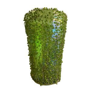 Global Views Green Beaded Wire Glass Vase 9” Decor India